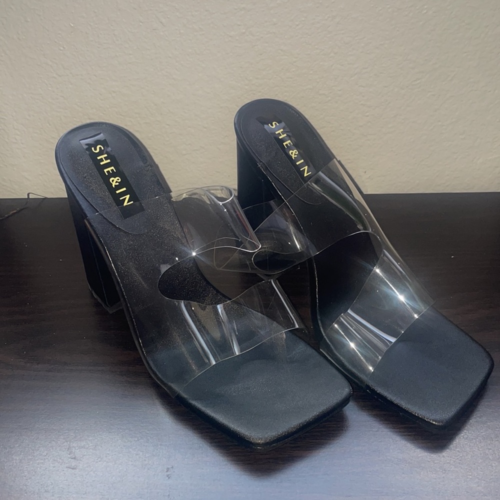 Black clear chunky heel - Picture 2 of 4